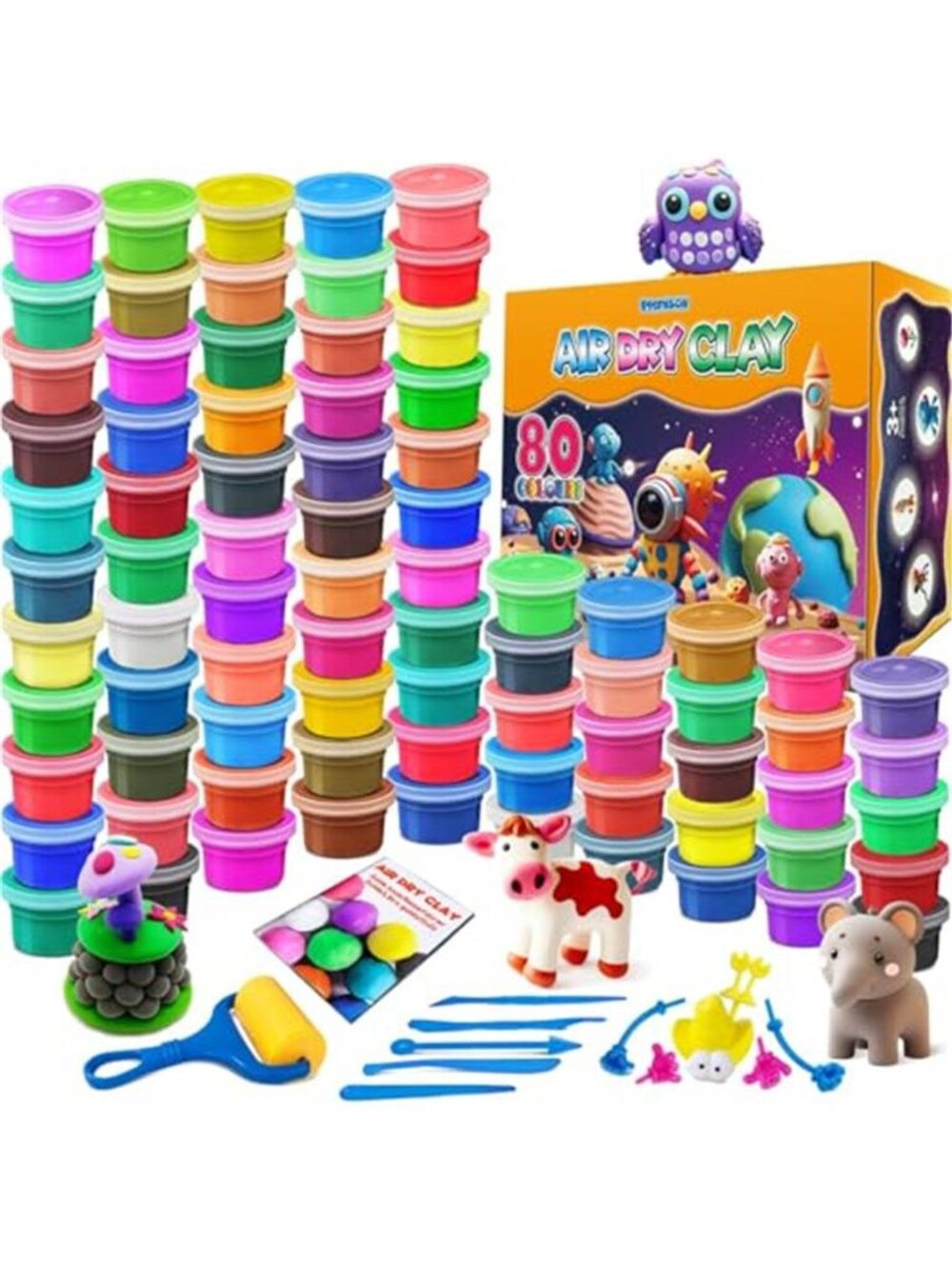 New Air Dry Clay - 80 Colors Modeling Magic Clay, Best Gift for Boys &